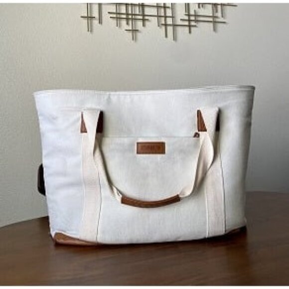 New Insulated Grocery Bag with Zippered Top, Thermal Reusable Canvas - Picture 1 of 2